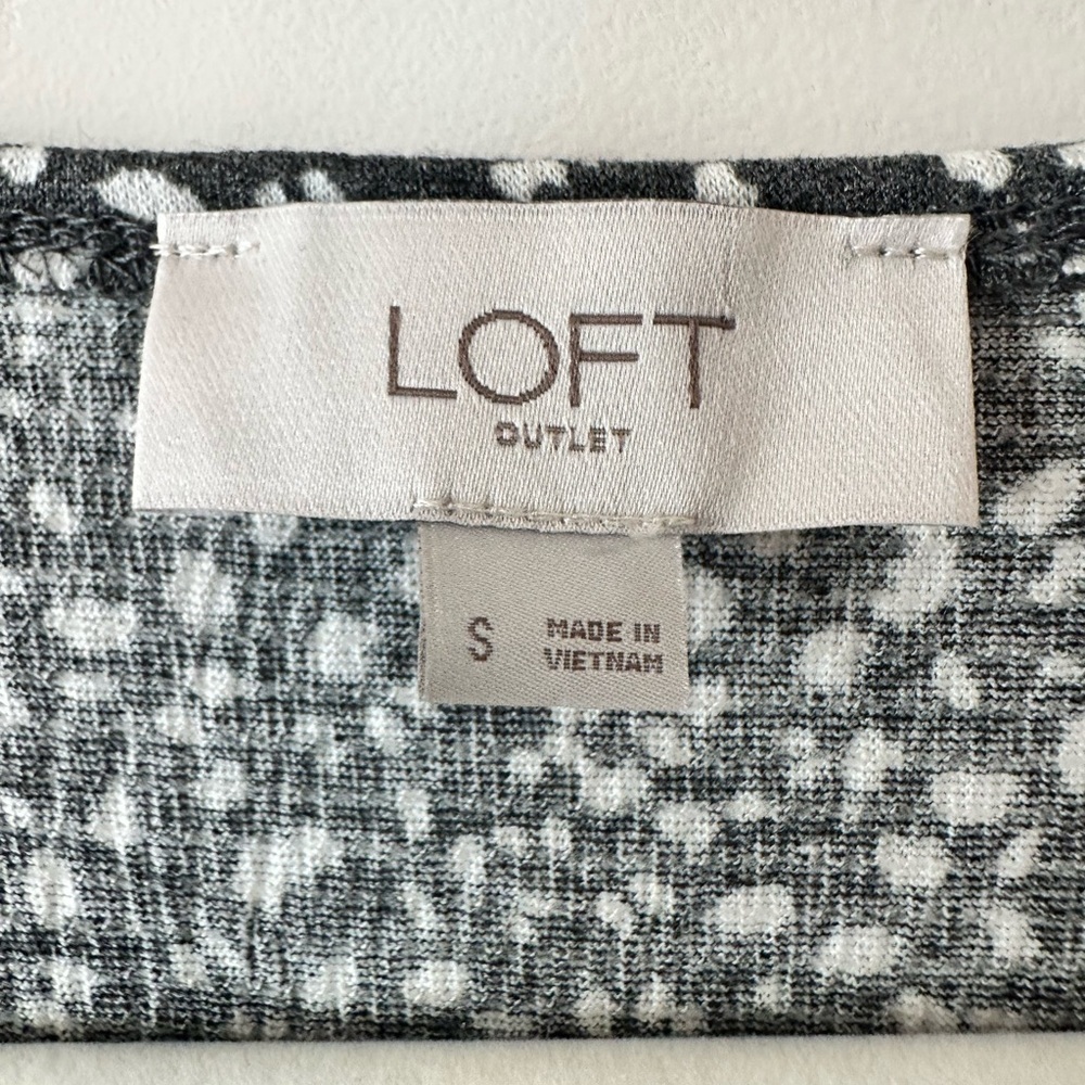 LOFT Black and White Dotted Wrap Blouse - Picture 4 of 4